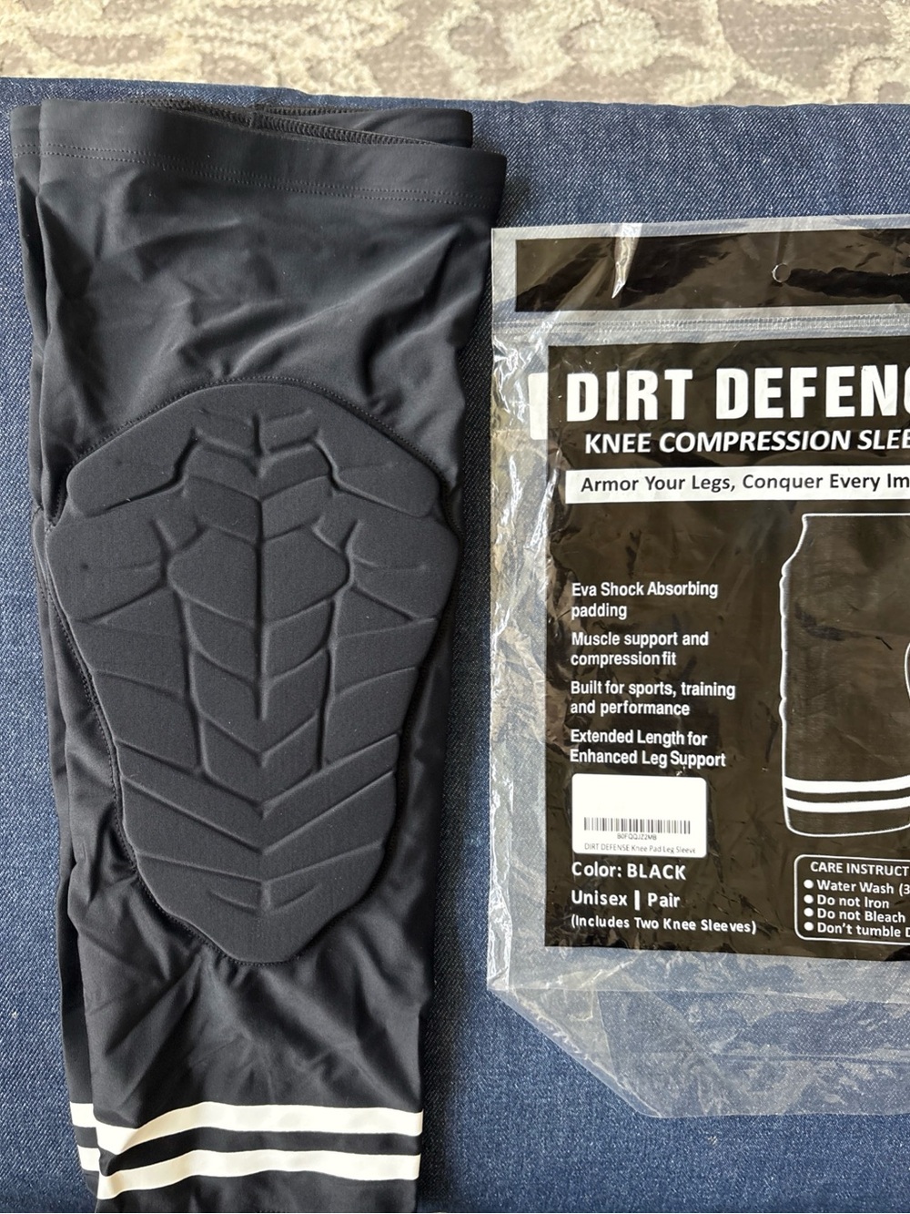 Adult Tall Techfit  Sport Compression Knee Sleeve Padded Black  Dirt Defense New